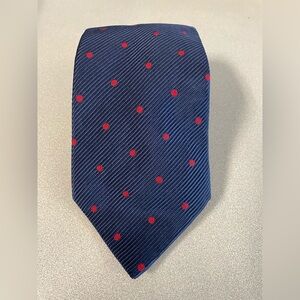 Charles Tyrwhitt Navy Red Polka Dot Silk Neck Tie Business Classic